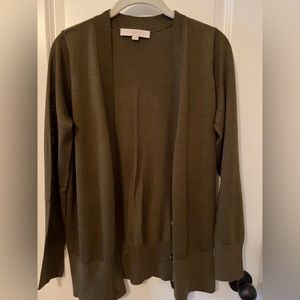 LOFT Olive Green Boyfriend Cardigan